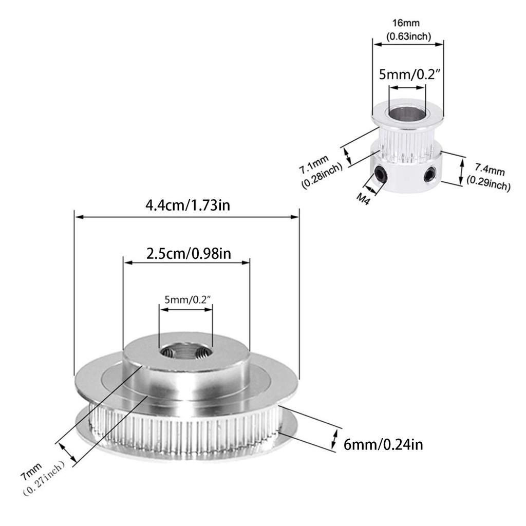 GT2 Synchronous Wheel Synchronous Belt Pulley Timing Belt With 20 Teeth And 60 Teeth Closed Loop For Drilling Machine