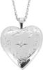 Shinjuku Gin No Kura Heart-Shaped Arabesque Frame Diamond Sterling Silver 925 Locket Necklace (No Chain, No Engraving) with Photo Organizer