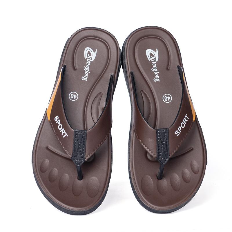 Мужские тапочки Летние шлепанцы для мужчин Пляжные тапочки Коричневые сандалии Удобная обувь Нескользящая обувь для ванной Мужские шлепанцы