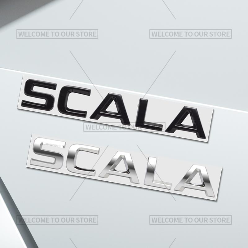 3D SCALA Car Styling For Scala Letter Emblem Sport Line VRS Monte Carlo Badge Metal Stickers Rear Trunk Decals Auto Accessories