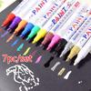 7pc Waterproof Pen Car Tyre Tire Tread CD Metal Permanent Paint Markers Graffiti Oily Marker Pen