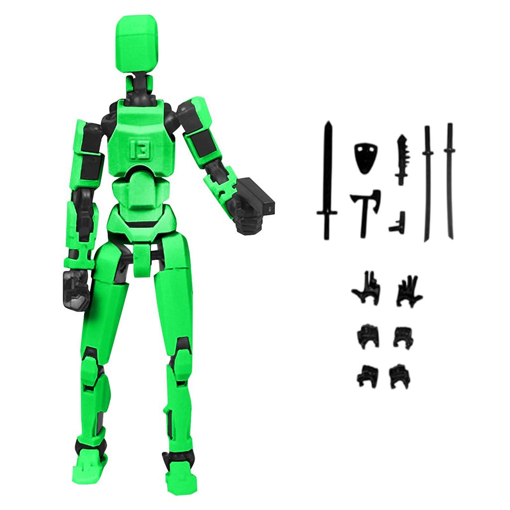 Articulated Action Figure with Interchangeable Parts and Accessories, Durable Red Design for Creative Play and Collecting