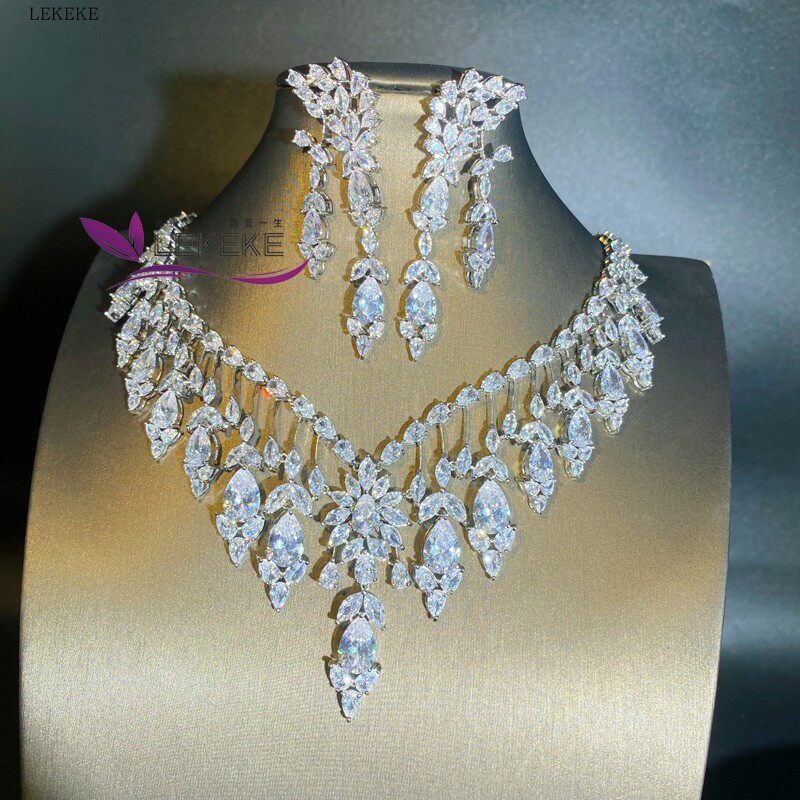New Arrival Best Selling Fashion Super Flash Zircon Clavicle Chain Bridal Suit Jewelry Wedding Evening Dress Banquet Matching Suit