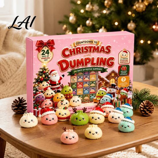 Christmas Gift Calendar 2026, Squeeze Advent for Kids 24 Days Mini Dumpling Figures Countdown