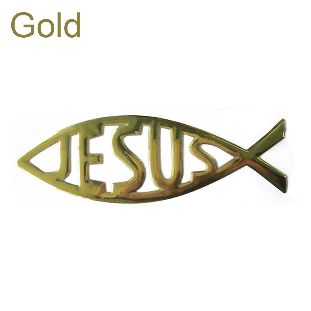 Popular Funny Emblem Badge Car Sticker Jesus Fish Symbol Logo Window Decal Vinyl