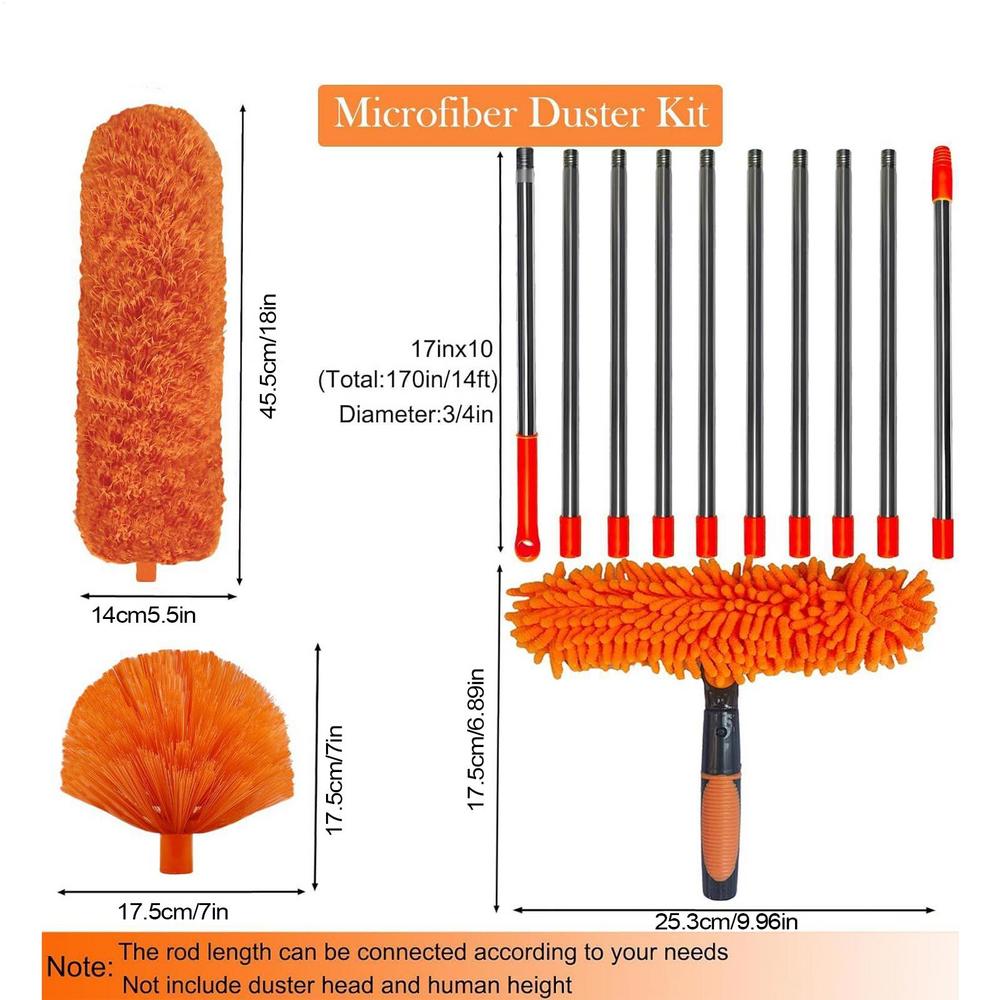 Ceiling Duster Cobweb Duster High Reach Wall Cleaner Ergonomic Multi-Function Ceiling Fan Brush Dusting Cleaning Supplies