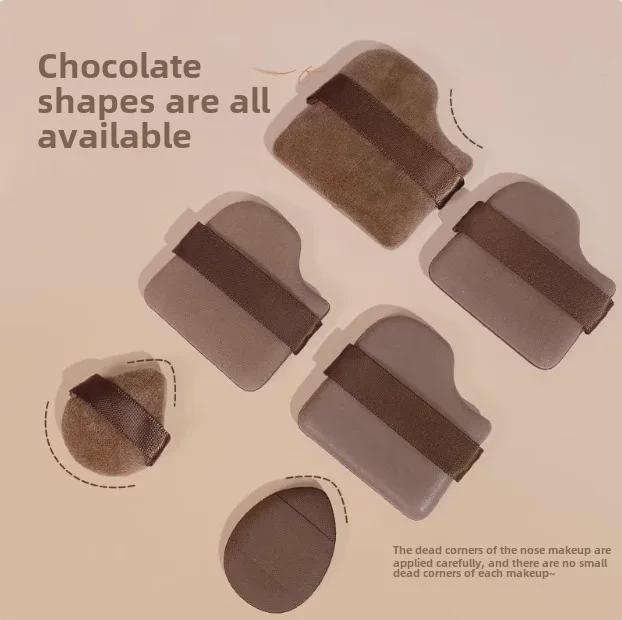 Слоеное шоколадное печенье двойного назначения в стиле Го Сяоню: Очень мягкий, флокированный кожаный инструмент для нанесения основы под макияж, подходит для сухого и влажного нанесения, не впитывает влагу.
