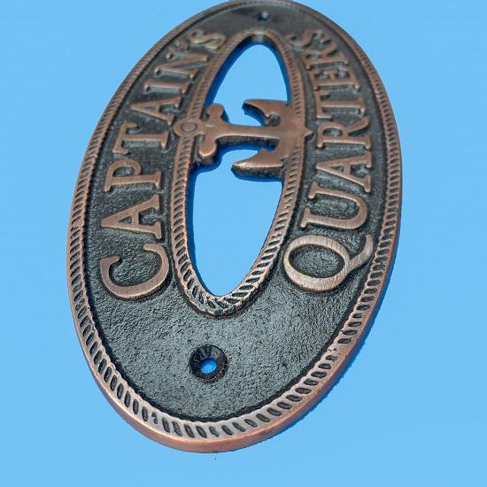 Captain Quarters Brass Sign Nautical Plaque Copper Brass Wall Decoration Plaque
