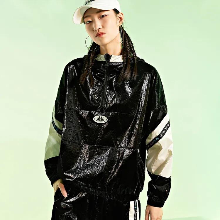 Kappa Sweatshirts Women's Black-990 Hooded Moderate Regular (Unisex) Sweatshirts K0B62FJ01D