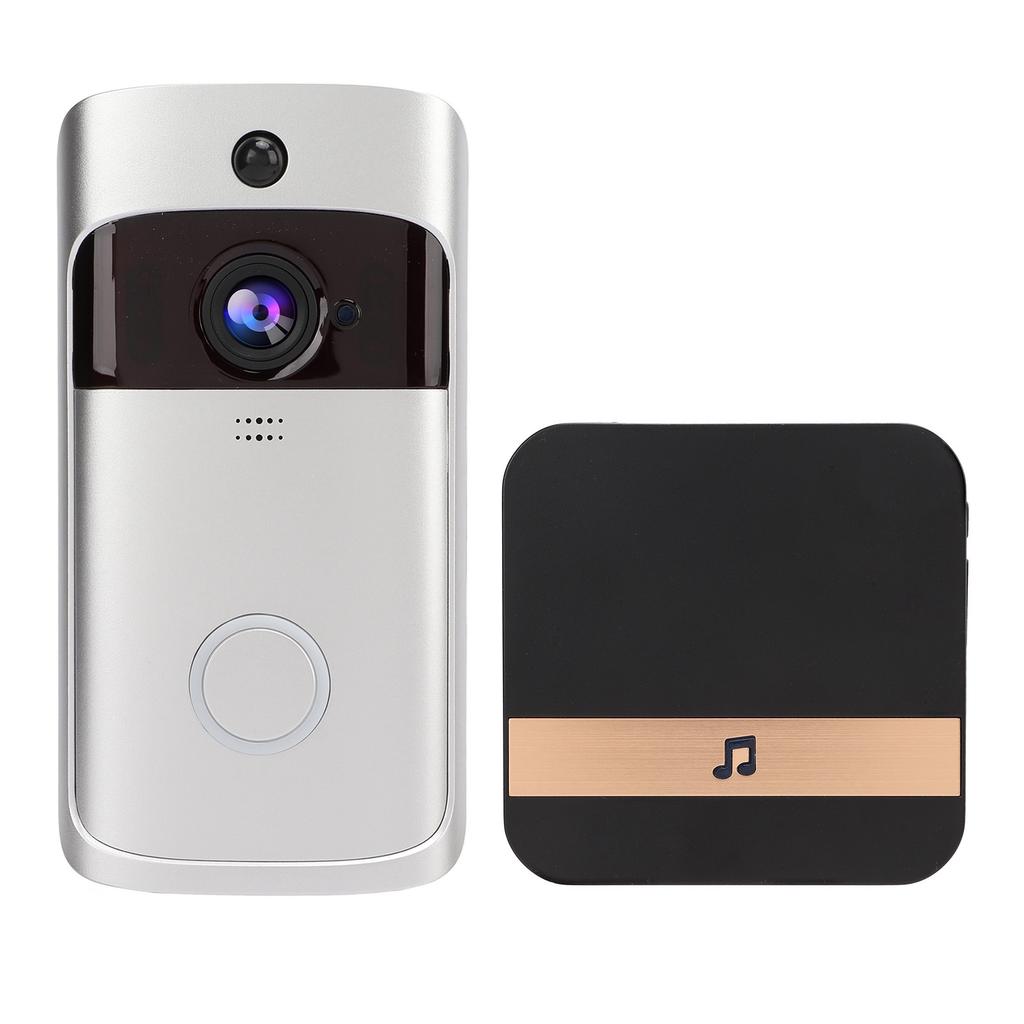 Интеллектуальный беспроводной WIFI видеодомофон с приложением дистанционного управления, интеркомом, PIR-датчиком движения, серебристым