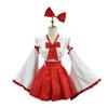 Косплей святыни Красный Белый x Красный Демон Лисица святыни Цельный японский стиль кимоно Лолита оборка повседневный костюм на Хэллоуин милый костюм