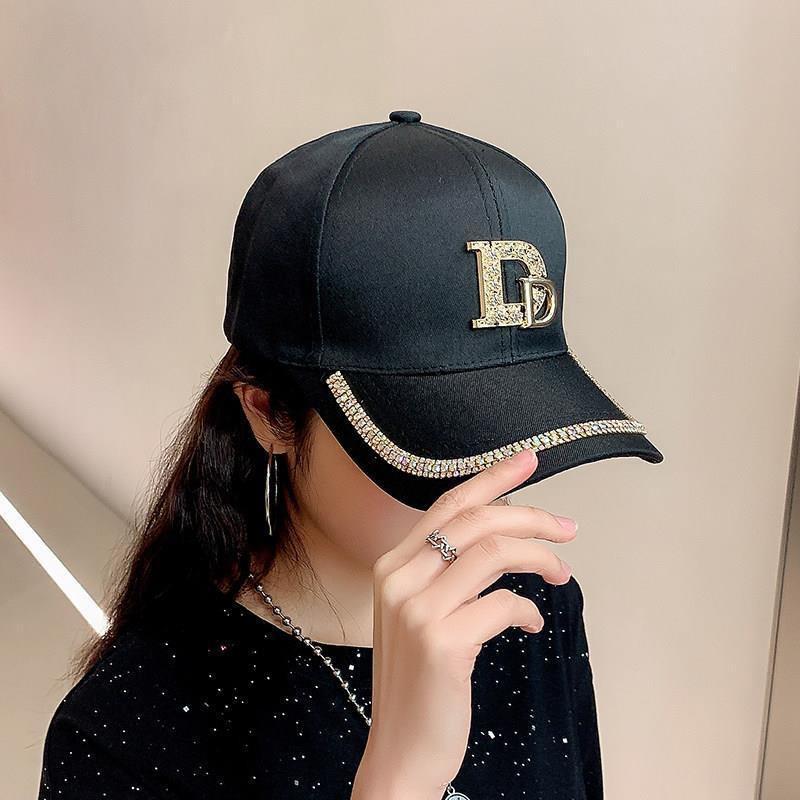 2026 Модная Бейсболка с Алмазной Буквой D для Женщин Snapback Летняя Уличная Шляпа для Защиты от Солнца Осенняя Повседневная Женская Кепка