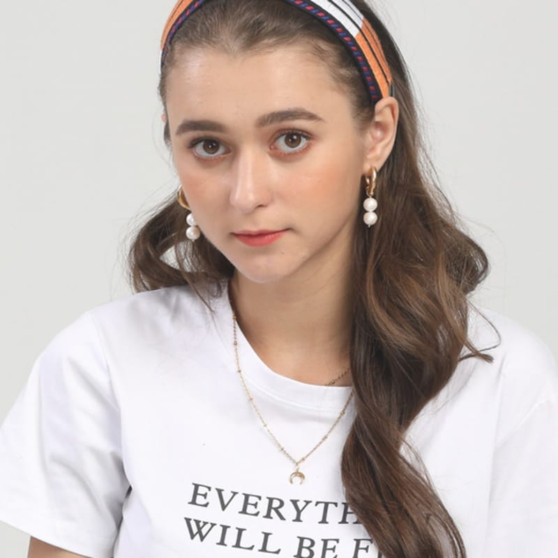 LALA Этническая полосатая повязка для волос - Черный