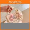 Fashionable Girls Handbag With Pearl Accents In Adorable Rabbit Pink Color