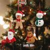 4Pcs Christmas Ginger Man Ornaments Snowman Santa Elk Figurine Hanging Ornaments For Xmas Tree Christmas Decorations