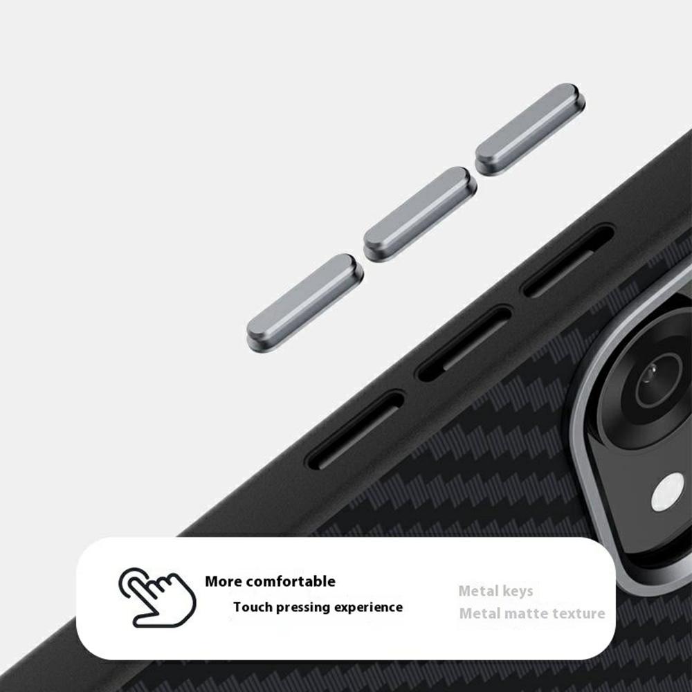 ABEEL Для Oppo Reno14 5G (Глобальный) Магнитный чехол Задняя крышка с текстурой карбона