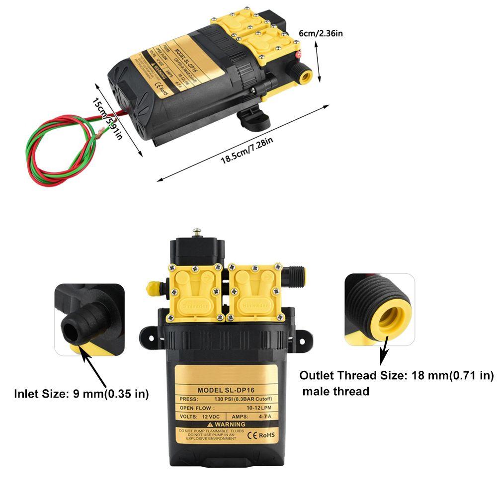 7-9LPM Flow Rate Electric Water Pump DC12V High Pressure Water Pump Garden Irrigation