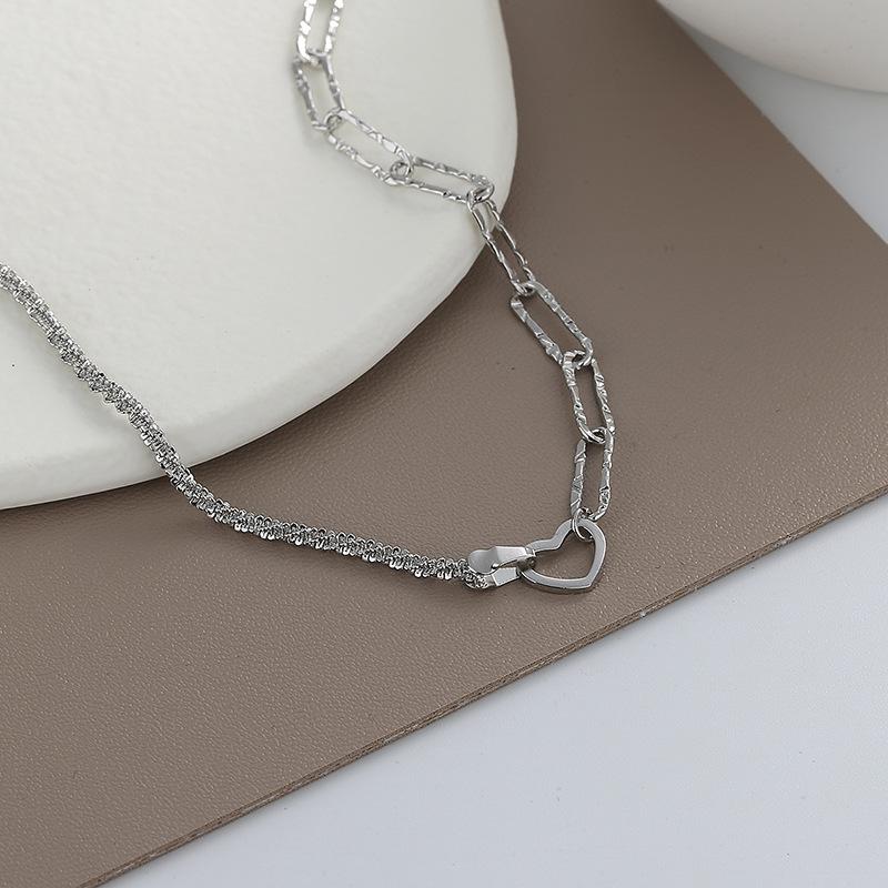 Ожерелье из стерлингового серебра S925, сверкающее звездное небо, ожерелье с любовью, индивидуальное ожерелье, цепочка в минималистском стиле, цепочка на ключицу в форме сердца