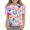Детская модная повседневная футболка с коротким рукавом и принтом в виде Пасхи и круглым вырезом