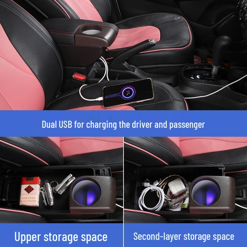 Подходит для 2014-20 Honda Fit GK5: Спортивный подлокотник-бокс третьего поколения