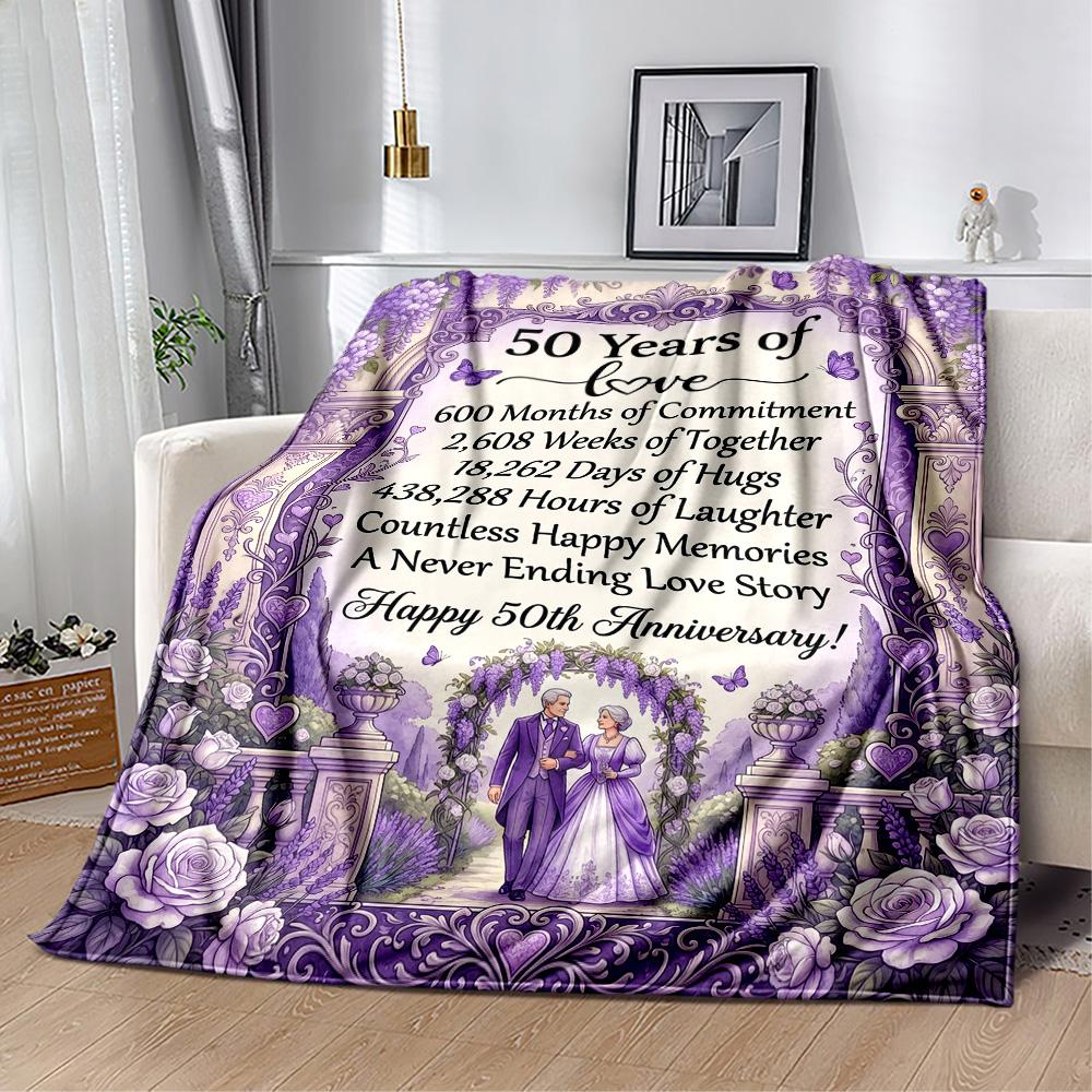 Princess 50th Birthday Celebration Flannel Blanket-Soft and Suitable for Sofas,Beds,Offices,Travel,All Seasons,Great Gift for Holidays and Birthdays.