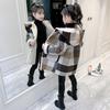 Woolen Coat Winter Fleece Middle and Big Children's Plaid Winter Clothes