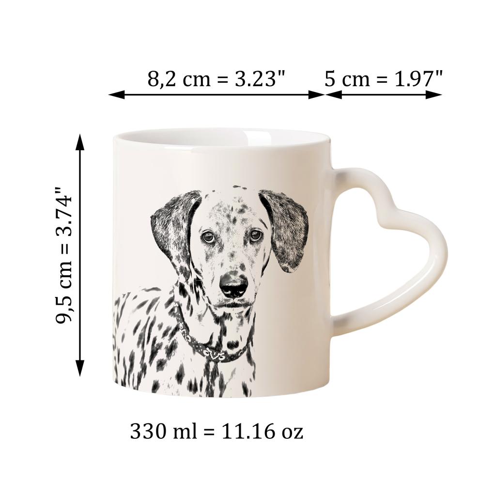 Dalmatian, Carriage Dog, Spotted Coach Dog - cup with a dog, adorable cup with a heart-shaped handle, universal gift from the Art-Dog brand