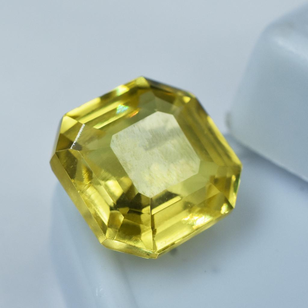 Amazing Natural Yellow Sapphire 10.00 Ct Square Cut Loose Gemstone