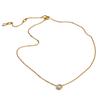 Yhpup Stainless Steel Chic Shiny Cubic Zirconia Round Drop Necklace for Women Delicate Fashion Korean Collar Jewelry Waterproof