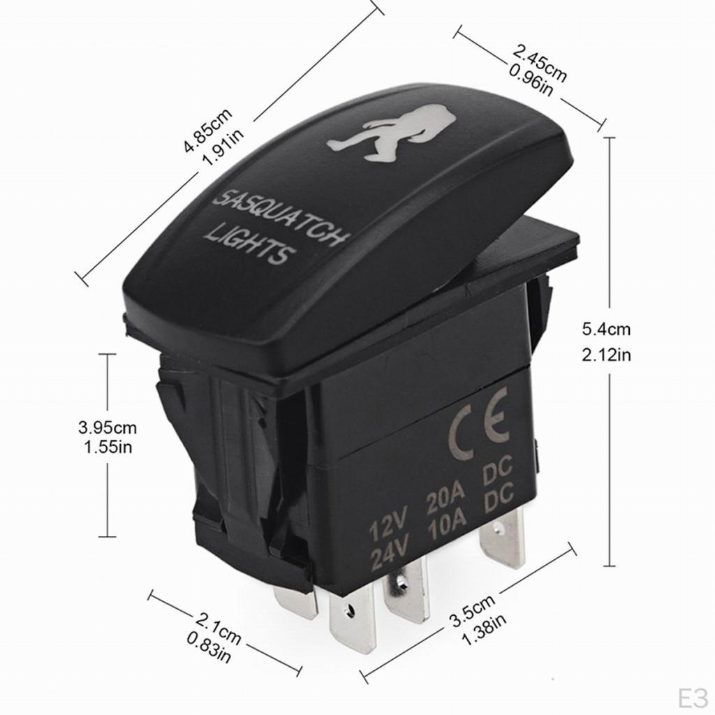 Черный тумблер Sasquatch 12V/24V 5-контактный для лодки RV