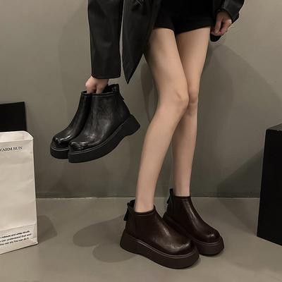 Ботинки Мартин женские ботинки короткие ботинки зимние челси хлопковые туфли новая британская обувь бархатные теплые черные 2025