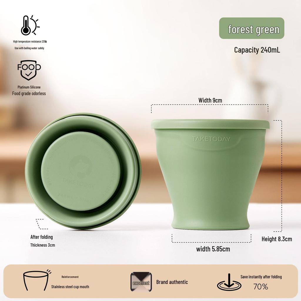 Эксклюзивная портативная силиконовая складная дорожная кружка Era