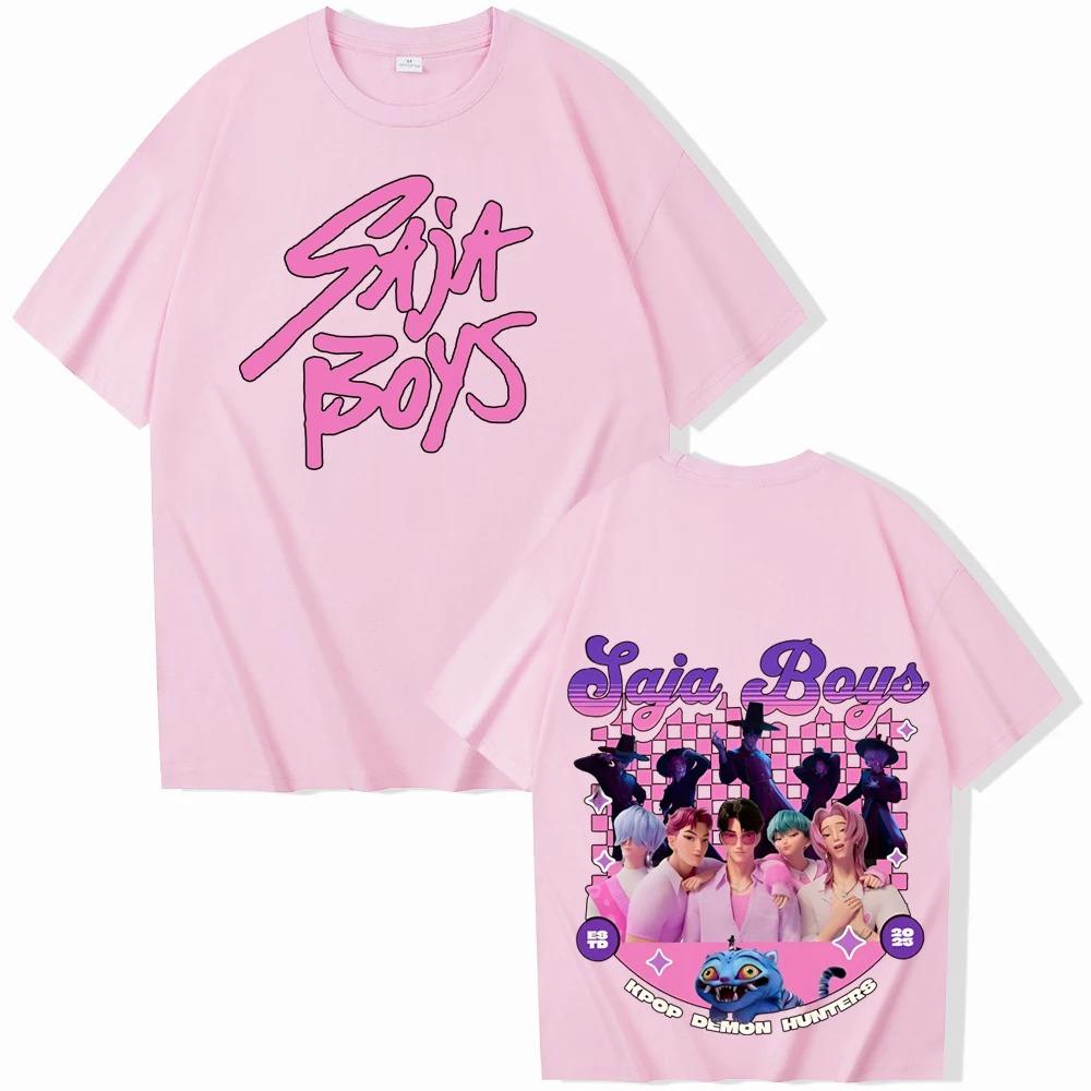 KPop Demon Hunters Saja Boys T-shirt Harajuku O-neck Casual Shirt Gift Men Women Short Sleeve Oversized Y2k Male Female Clothing