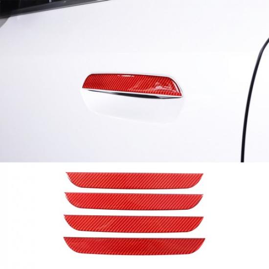 Red Carbon fiber Exterior Door Handle Cover Trim Sticker For BMW X1 U11 -24