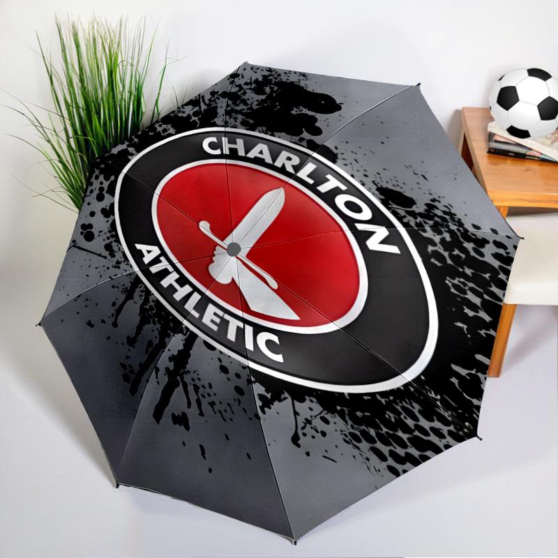 Автоматический складной зонт Charlton-Athletic Crest - 8-спицевой дорожный зонт с автооткрытием/закрытием и портативный, Подарок на Рождество, Дни рождения