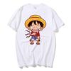 Футболка с рисунком японского аниме ONE PIECE Луффи Манга, милая забавная летняя футболка с принтом для мужчин и женщин, повседневные хлопковые футболки большого размера, уличные топы
