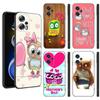 Милый мультяшный сова черный силиконовый чехол для телефона для Xiaomi POCO X3 X4 NFC F3 F4 GT F5 M3 M4 M6 X5 X6 Pro 5G C55 C65 M5