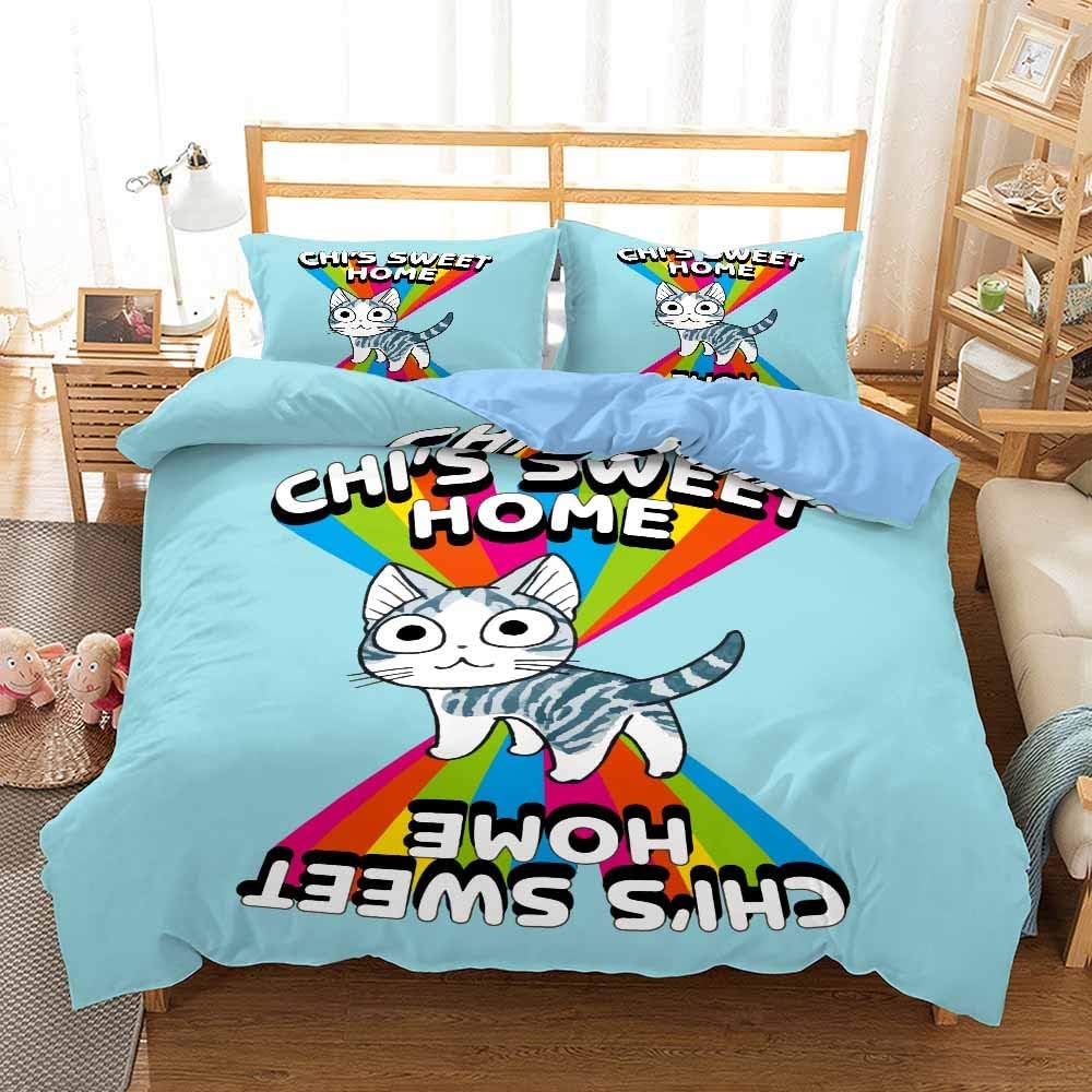 Набор пододеяльников Chi'S Sweet Home с котиками, Милый кошачий пододеяльник для девочек, Комплект постельного белья, Чехол на одеяло для мальчиков, девочек, детей, подростков