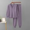 Женский осенне-зимний свитер с V-образным вырезом, комплект из двух предметов, вязаные брючные костюмы, модные повседневные пуловеры, спортивные костюмы, верхняя одежда