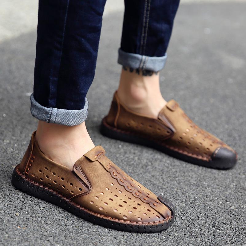 Мужские мокасины, обувь для вождения, удобные туфли на плоской подошве, повседневные туфли без застежек, большие размеры, кожаные туфли для мужчин, большие размеры