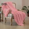 Summer AC Flannel Blanket Thickened Double-sided Plush Striped Texture Solid Color Office Nap Home Bed Sofa Travel Cozy Warm Winter Blanket