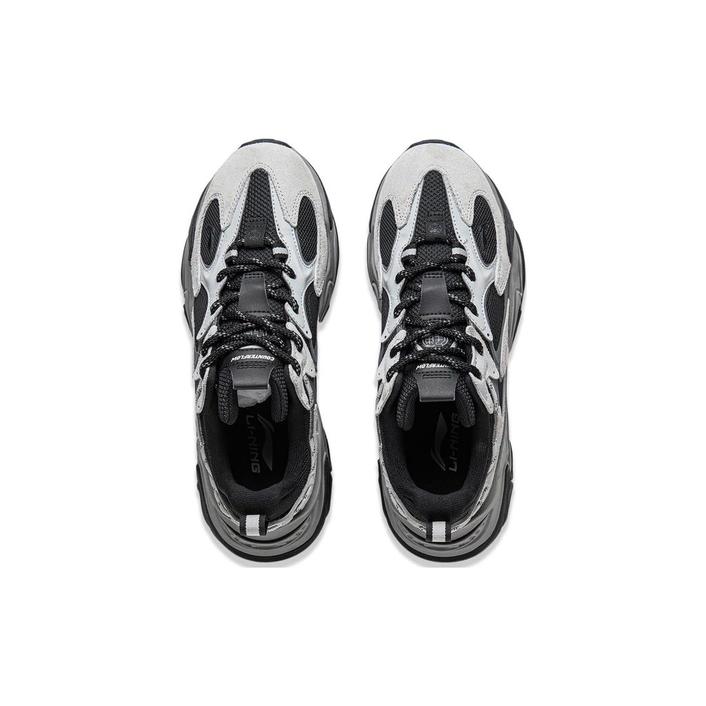 Li Ning CF Su Series Qian Hang Ce 2 Модные универсальные нескользящие прочные низкие повседневные туфли для повседневной носки Женские кроссовки Черный Серый AGLT168-8