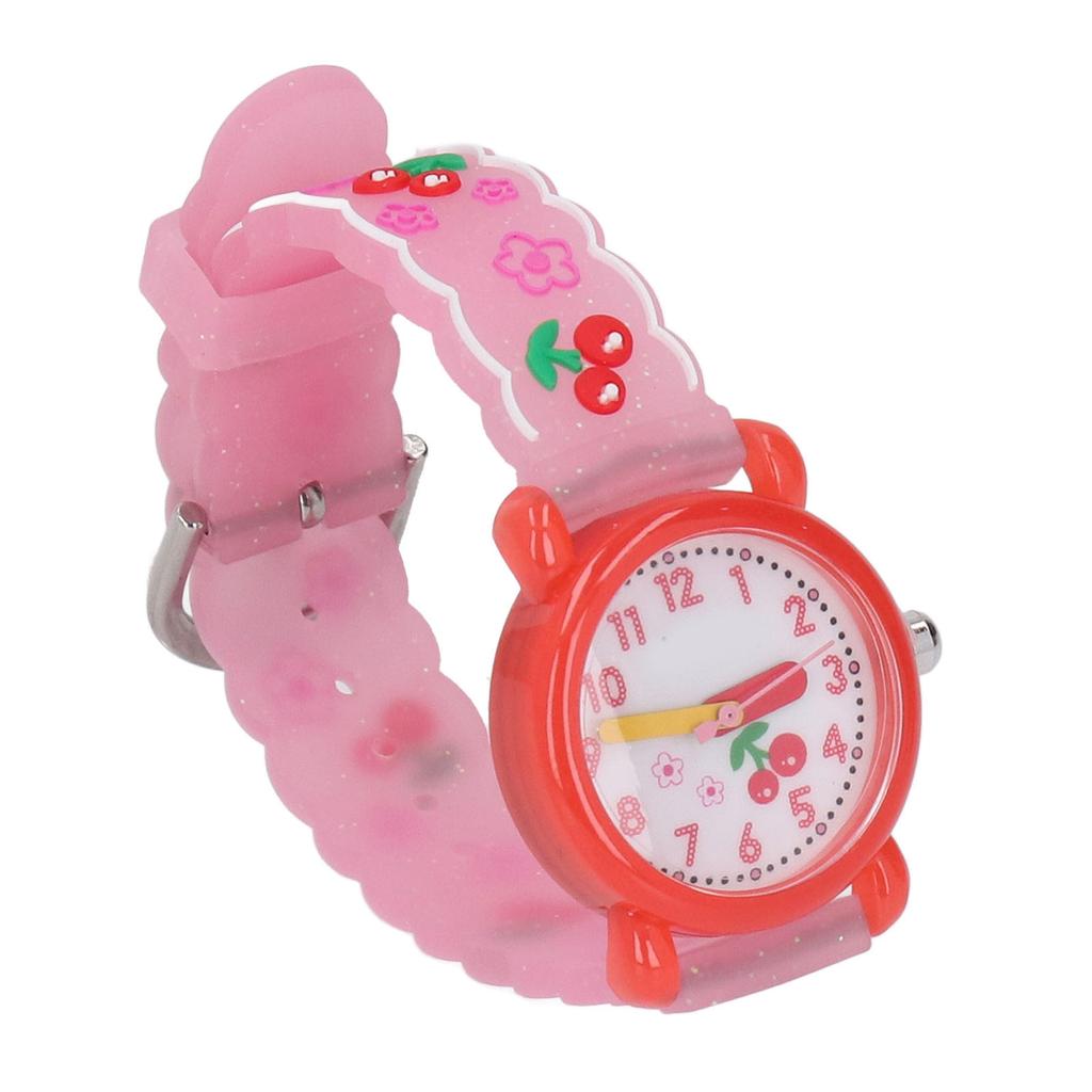 Kids Watch Cute Cartoon Waterproof Portable Adjustable Watch Birthday Gift for Girl Aged 3 To 8 Red