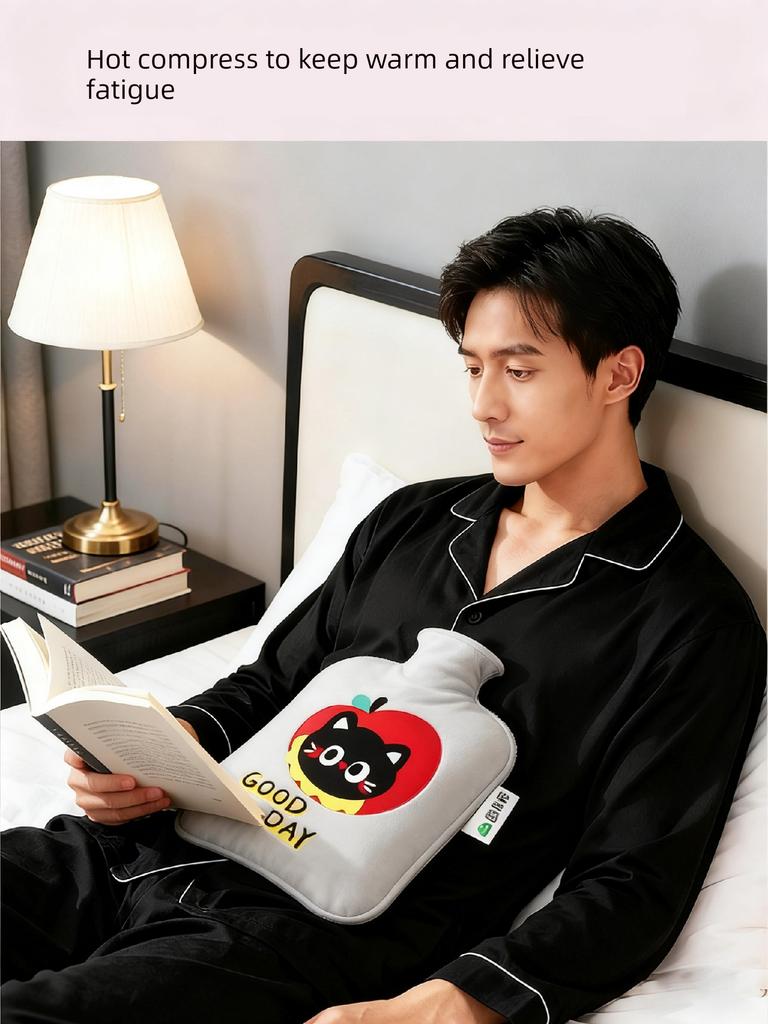 Home-Use Hot Water Bottle for Warming the Stomach and Neck, Large Size, Thickened, Explosion-Proof, for Warming Feet and Hands in Bed, Refillable