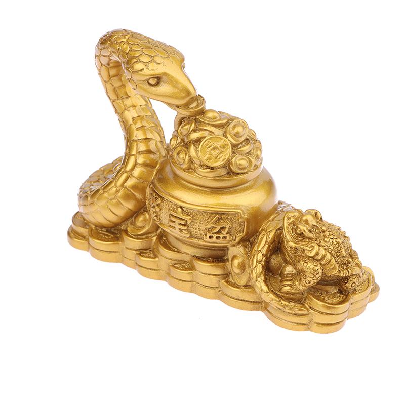 1 шт. золотая статуэтка змеи жабы фэн-шуй монета деньги богатство удача домашний директор