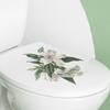 Yousheng White Lily Leaves Наклейка для унитаза Съемная самоклеящаяся водонепроницаемая ПВХ настенная наклейка для гостиной Цветочная ванная комната Украшение для крышки унитаза Наклейка