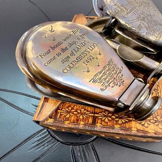 Латунная подзорная труба, складной монокуляр, морской телескоп для приключений в кожаной коробке ручной работы, коллекционный подарок для него и для нее