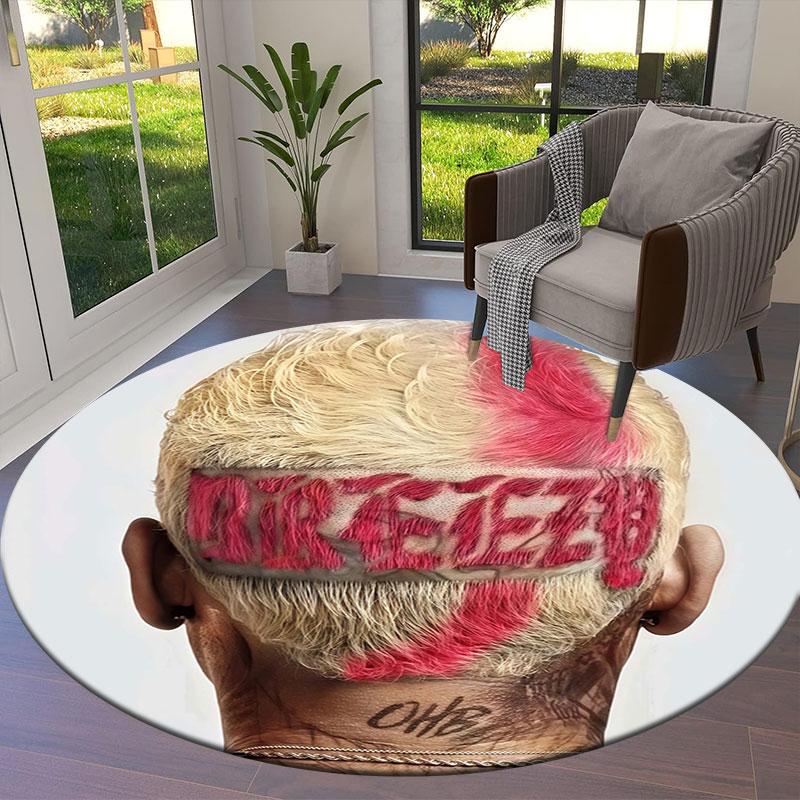 КРУГЛЫЙ КОВЕР CHRISBROWN, Ковер для гостиной, спальни, дивана, игровой комнаты, Декор, Нескользящий коврик для пола
