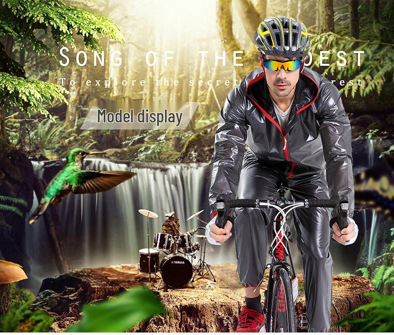 Летний светоотражающий велосипедный дождевик и брюки с люминесцентными полосами