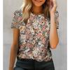 Футболка с цветочным 3D принтом, летняя женская одежда, топы с круглым вырезом, повседневные футболки с короткими рукавами